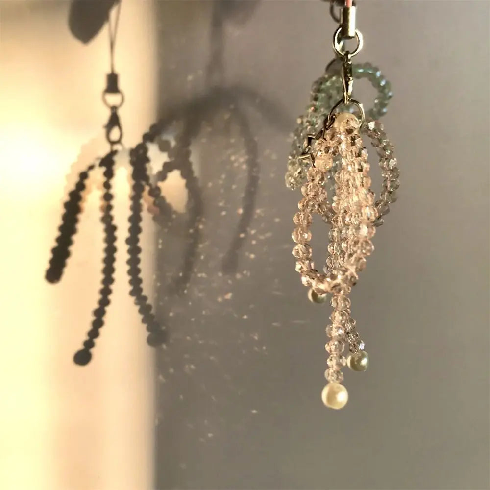 Phone Charms Bead Phone Pendant Butterfly Sweet Girl Y2K Phone Lanyard Ins Korea Handmade Cellphone Chain CCD Camera