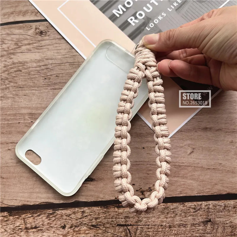 Phone Charm Strap Braided Wrist Strap Outdoor Bracelet Telephone Chain Solid Keychain for Cell Phone Accessories Camera Lanyard