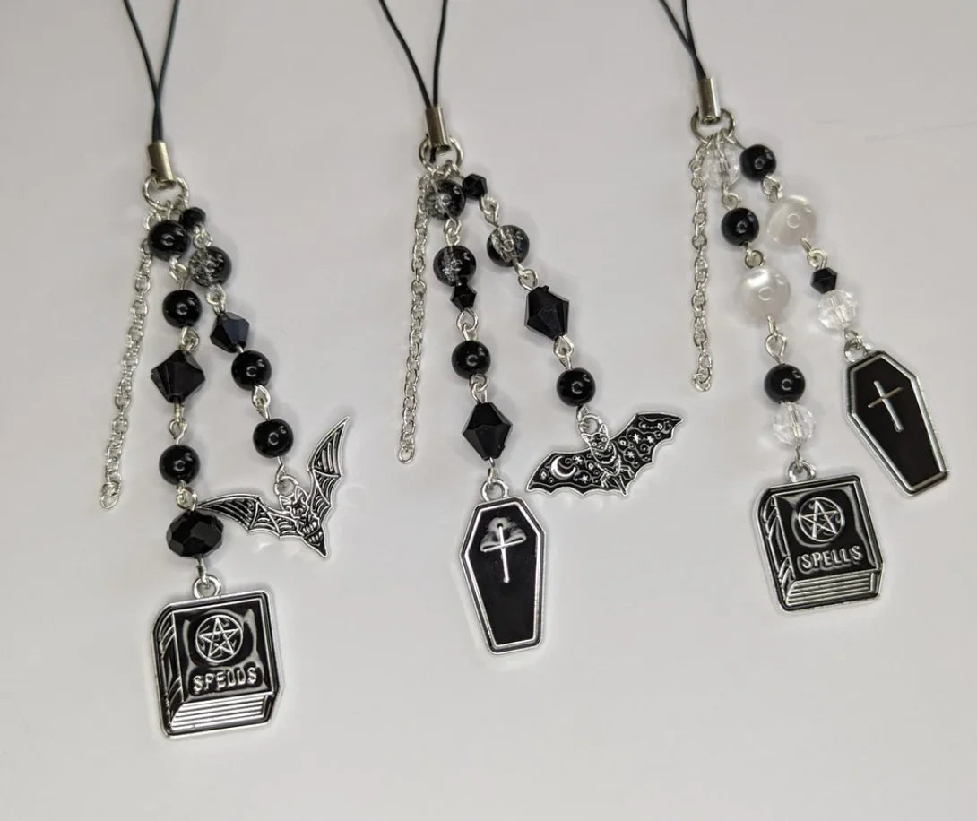 Gothic phone charms - {Bearies} (halloween, spooky, pastel goth, grunge, y2k)