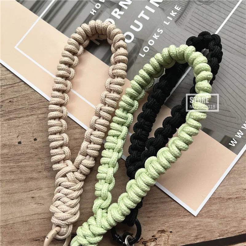 Phone Charm Strap Braided Wrist Strap Outdoor Bracelet Telephone Chain Solid Keychain for Cell Phone Accessories Camera Lanyard
