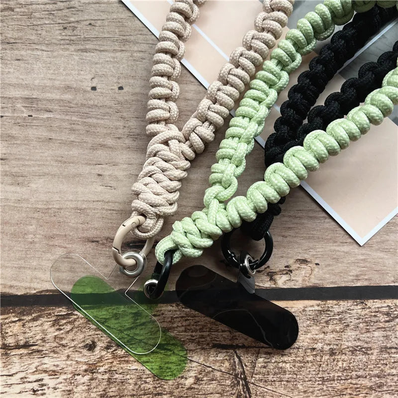 Phone Charm Strap Braided Wrist Strap Outdoor Bracelet Telephone Chain Solid Keychain for Cell Phone Accessories Camera Lanyard