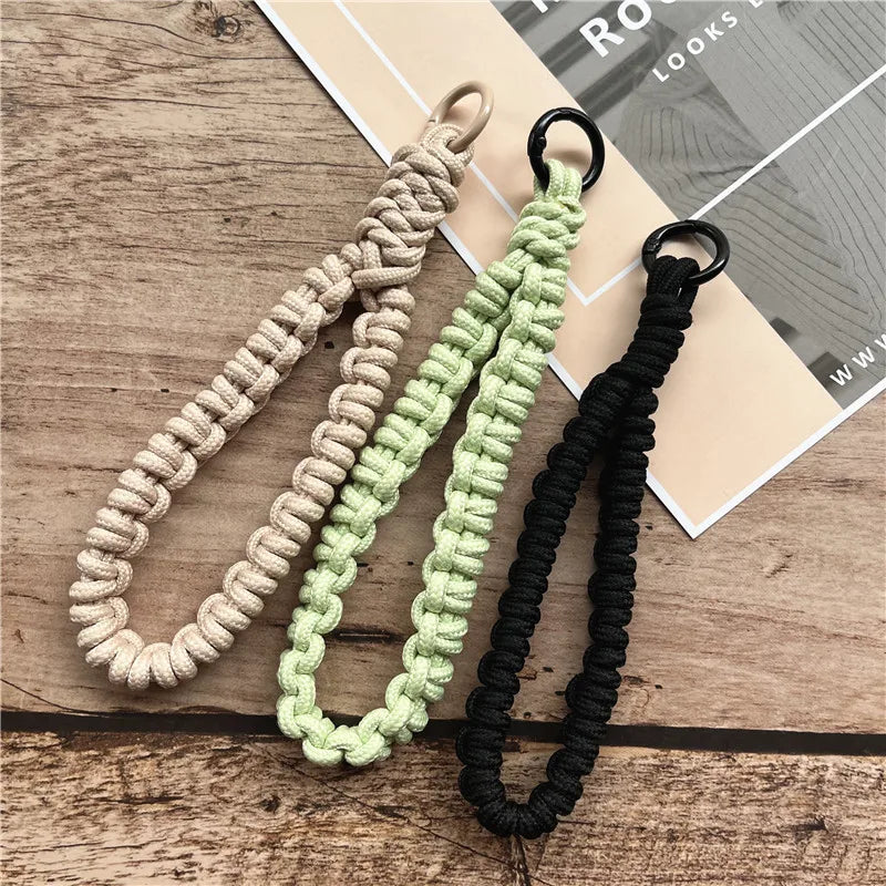 Phone Charm Strap Braided Wrist Strap Outdoor Bracelet Telephone Chain Solid Keychain for Cell Phone Accessories Camera Lanyard
