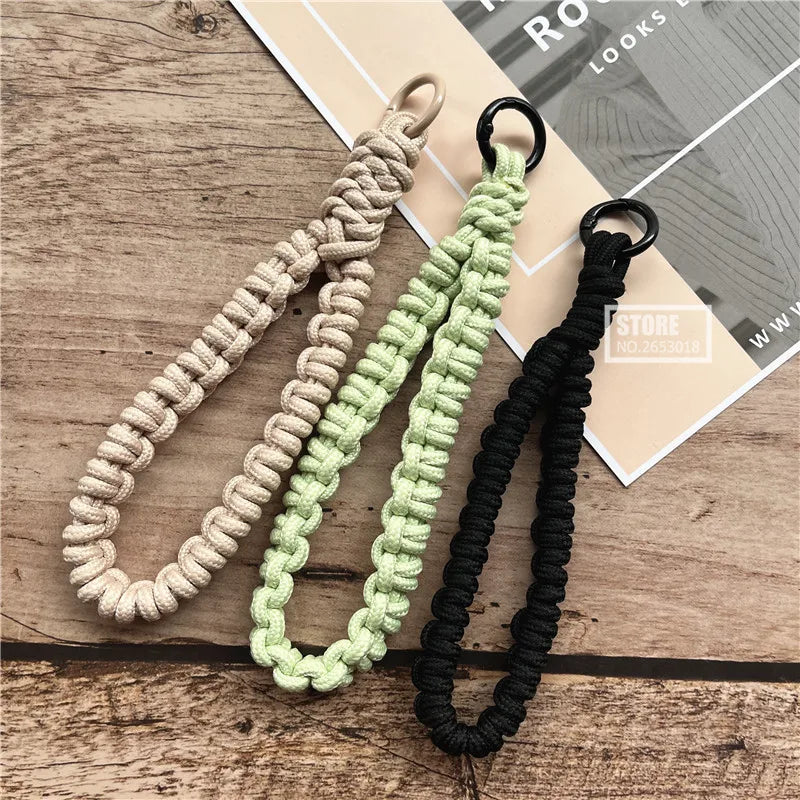 Phone Charm Strap Braided Wrist Strap Outdoor Bracelet Telephone Chain Solid Keychain for Cell Phone Accessories Camera Lanyard