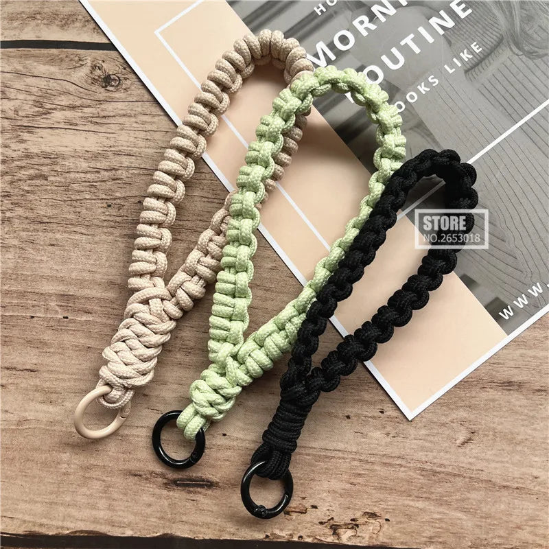 Phone Charm Strap Braided Wrist Strap Outdoor Bracelet Telephone Chain Solid Keychain for Cell Phone Accessories Camera Lanyard