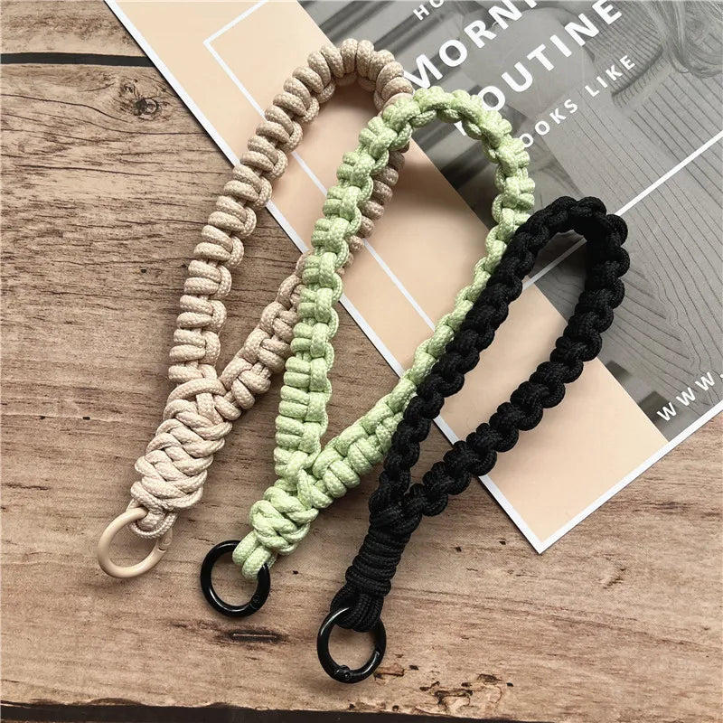 Phone Charm Strap Braided Wrist Strap Outdoor Bracelet Telephone Chain Solid Keychain for Cell Phone Accessories Camera Lanyard