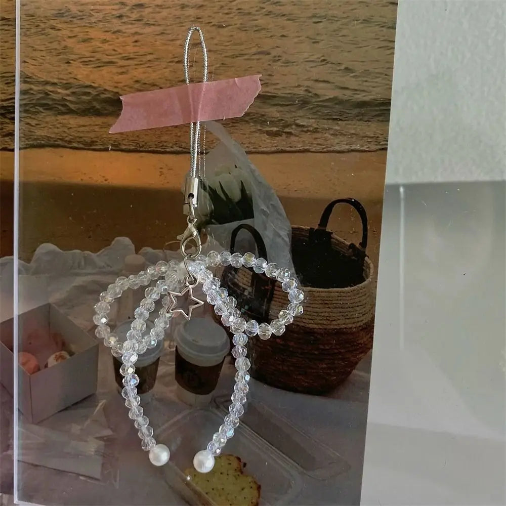 Phone Charms Bead Phone Pendant Butterfly Sweet Girl Y2K Phone Lanyard Ins Korea Handmade Cellphone Chain CCD Camera