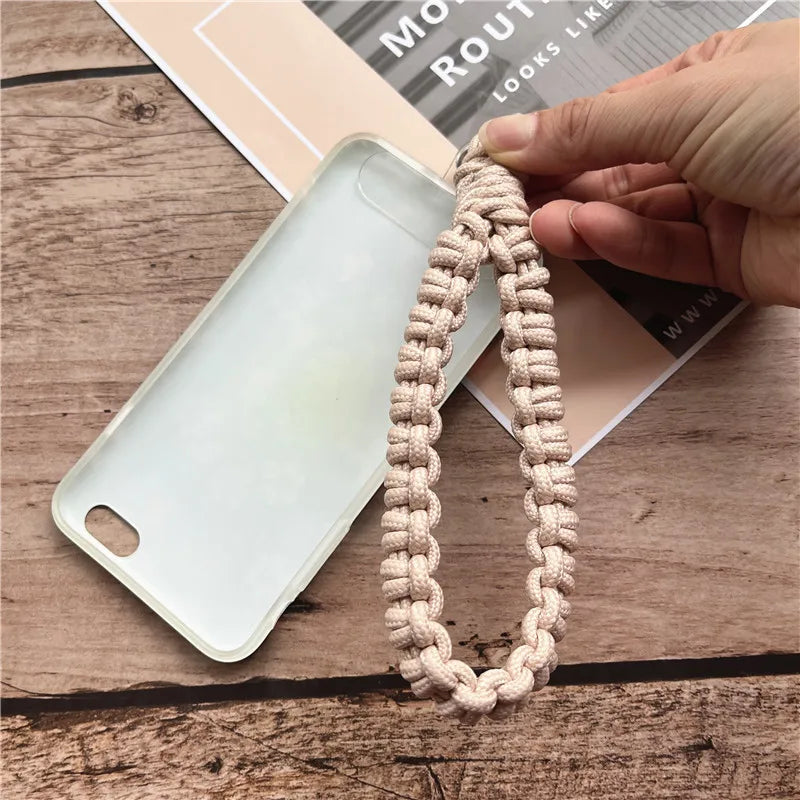 Phone Charm Strap Braided Wrist Strap Outdoor Bracelet Telephone Chain Solid Keychain for Cell Phone Accessories Camera Lanyard