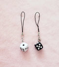 dice charm kawaii | black and white phone charm | kawaii gift, birthday gift,  y2k phone charm, mushroom Charms