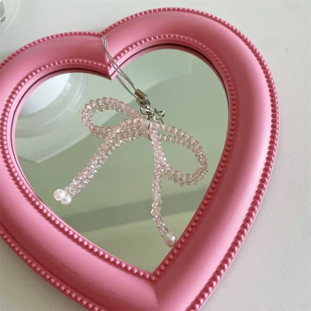 Phone Charms Bead Phone Pendant Butterfly Sweet Girl Y2K Phone Lanyard Ins Korea Handmade Cellphone Chain CCD Camera