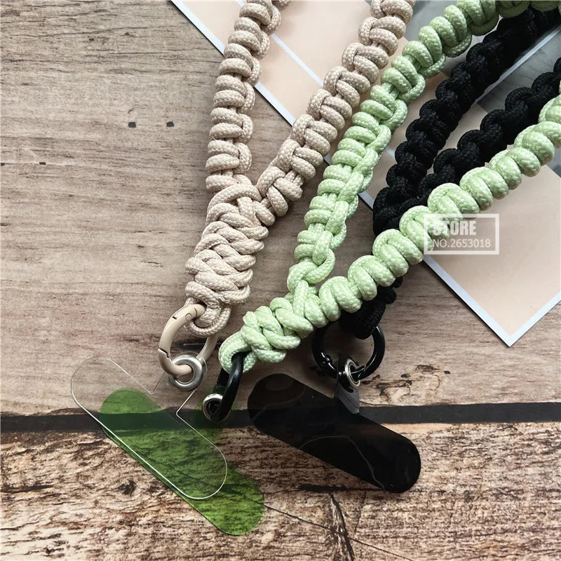 Phone Charm Strap Braided Wrist Strap Outdoor Bracelet Telephone Chain Solid Keychain for Cell Phone Accessories Camera Lanyard