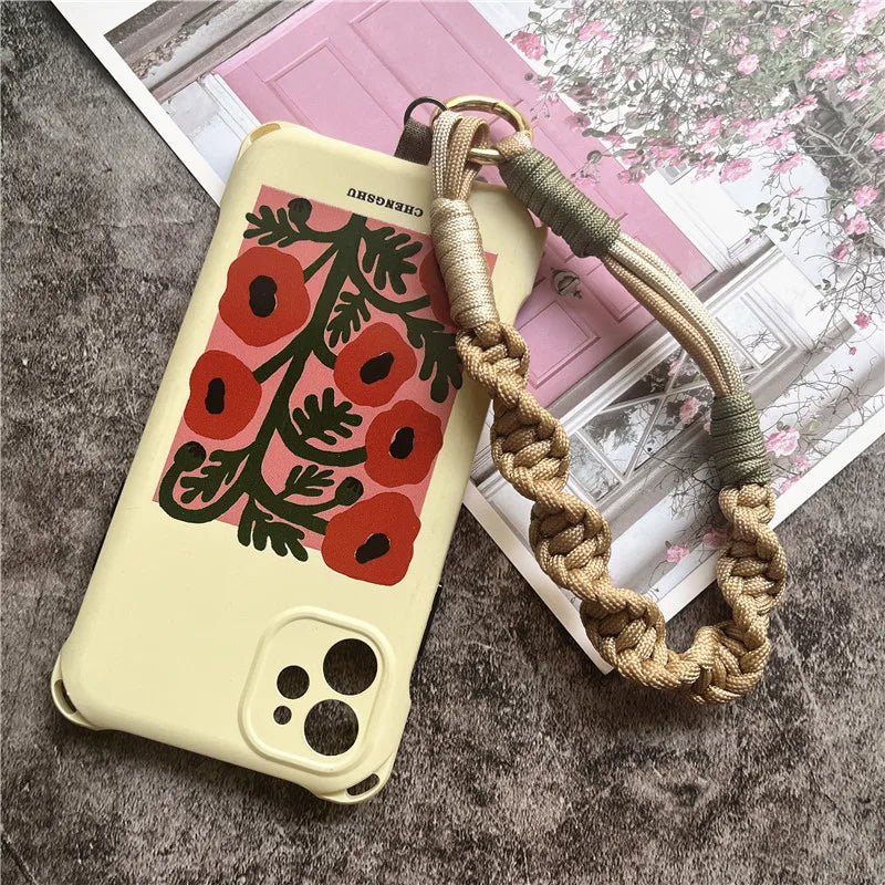 Phone Charms Handmade Lanyard Couple Cell Phone Pendant Luxury Car Keychain Accessories Simple Wrist Strap Premium Key Chain