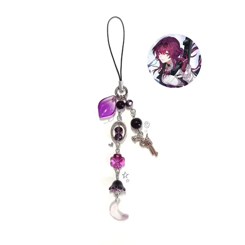 Handmade Honkai: Star Rail inspired phone charm/keychain, stelle, feixiao，aglaea ，himeko，castorice，kafka
