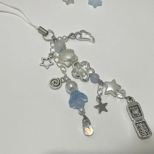 Blue phone charm Y2K handmade
