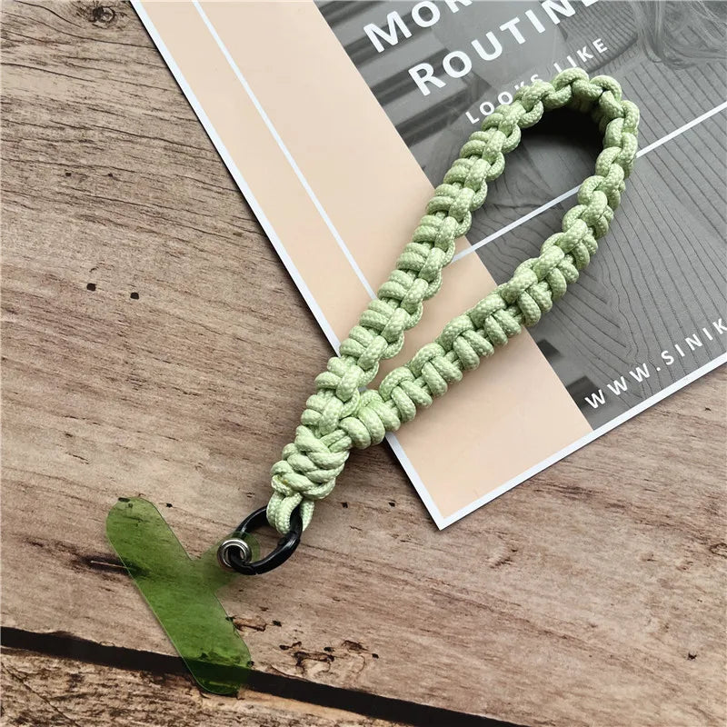 Phone Charm Strap Braided Wrist Strap Outdoor Bracelet Telephone Chain Solid Keychain for Cell Phone Accessories Camera Lanyard