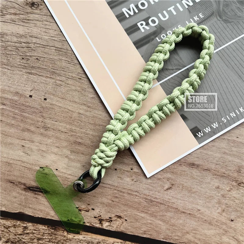 Phone Charm Strap Braided Wrist Strap Outdoor Bracelet Telephone Chain Solid Keychain for Cell Phone Accessories Camera Lanyard