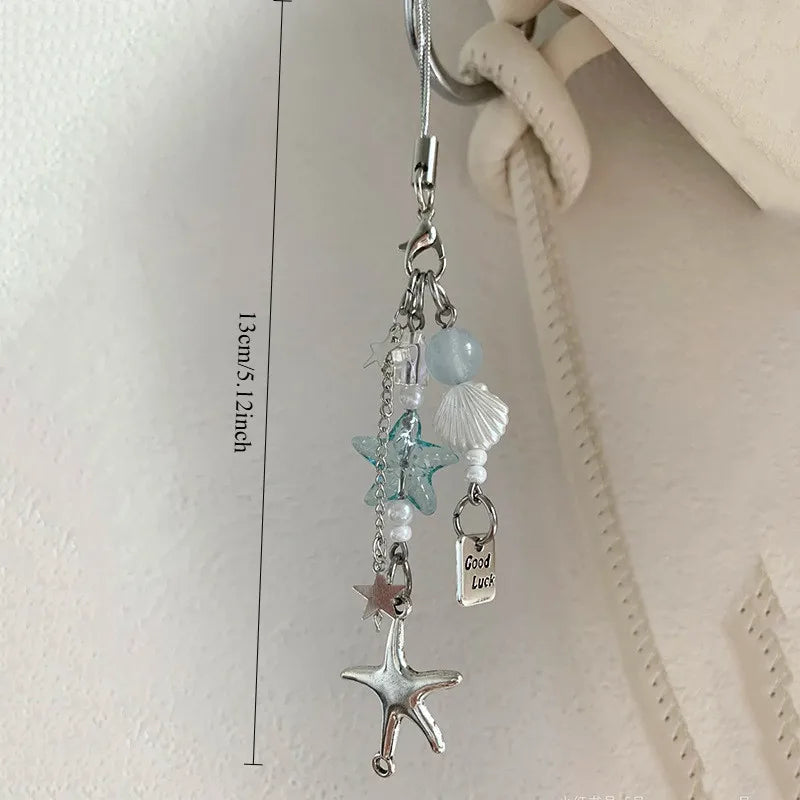 Phone Jewelry Plant Phone Charm Hangings Lucky Four Leaf Grass Phone Strap Keychain Acrylic Charm Suitable for Bags and Keys