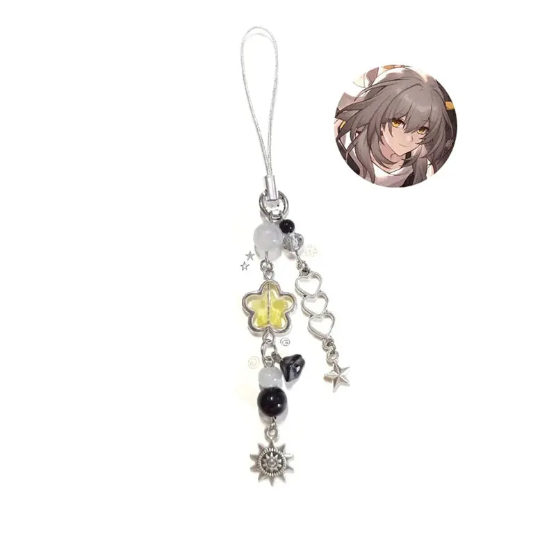 Handmade Honkai: Star Rail inspired phone charm/keychain, stelle, feixiao，aglaea ，himeko，castorice，kafka