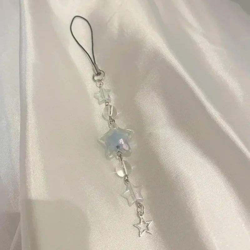 Star phone charm handmade coquettish Y2k beaded keychain