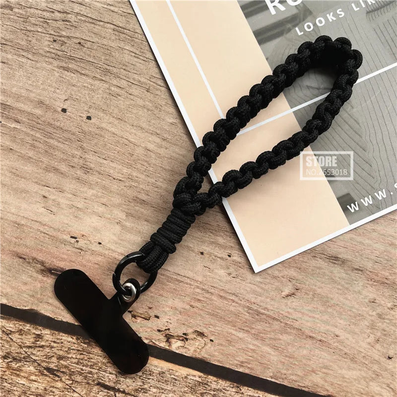 Phone Charm Strap Braided Wrist Strap Outdoor Bracelet Telephone Chain Solid Keychain for Cell Phone Accessories Camera Lanyard