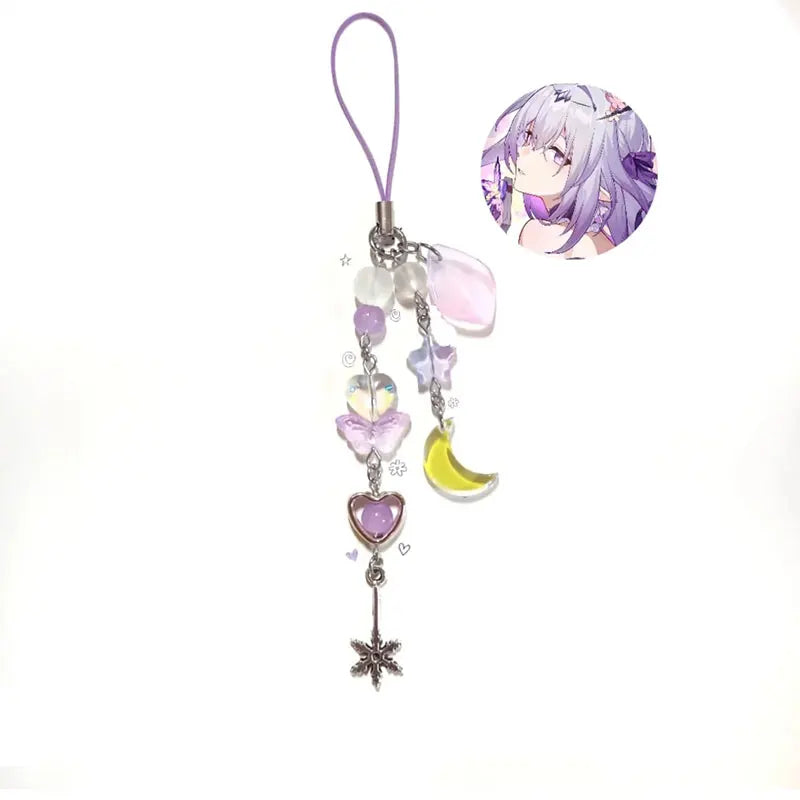 Handmade Honkai: Star Rail inspired phone charm/keychain, stelle, feixiao，aglaea ，himeko，castorice，kafka